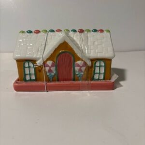 Merry And Bright Gingerbread House Ceramic Butter Dish ~ New